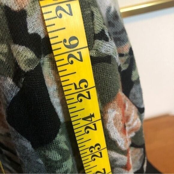 Bobeau Womens Large Black Multicolor Floral Knit Tie Knit Back w/ Sheer Sweater - Picture 15 of 15